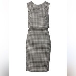 Banana Republic Gray Houndstooth Plaid Sleeveless Dress​